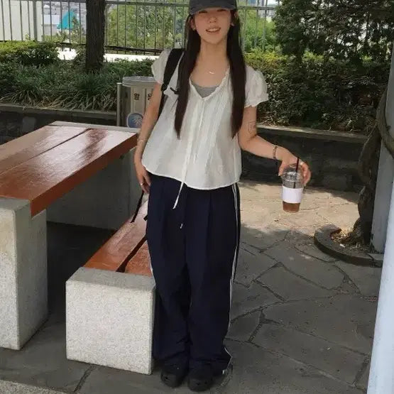 [BUNJANG] Sioa Nylon Track Pants Navy / 시오아 나일론트랙팬츠 네이비