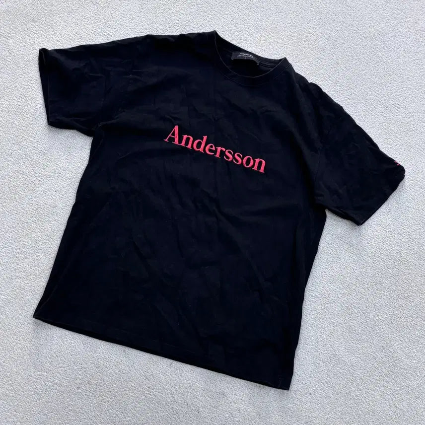 [BUNJANG] Andersson Bell Unisex Signature Embroidery Short-Sleeve T-Shirt / L 앤더슨벨 남여공용 시그니처 엠보더리 반팔 티셔츠 0601E