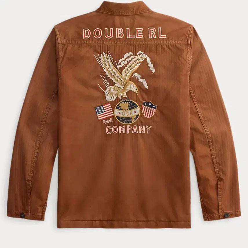[BUNJANG] RRL Embroidered Herringbone Overshirt M / RRL 더블알엘 임브로이더 헤링본 오버셔츠 M