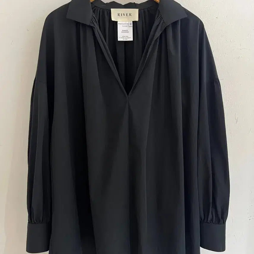 [BUNJANG] River Blouse Black Cotton / 리버 블라우스