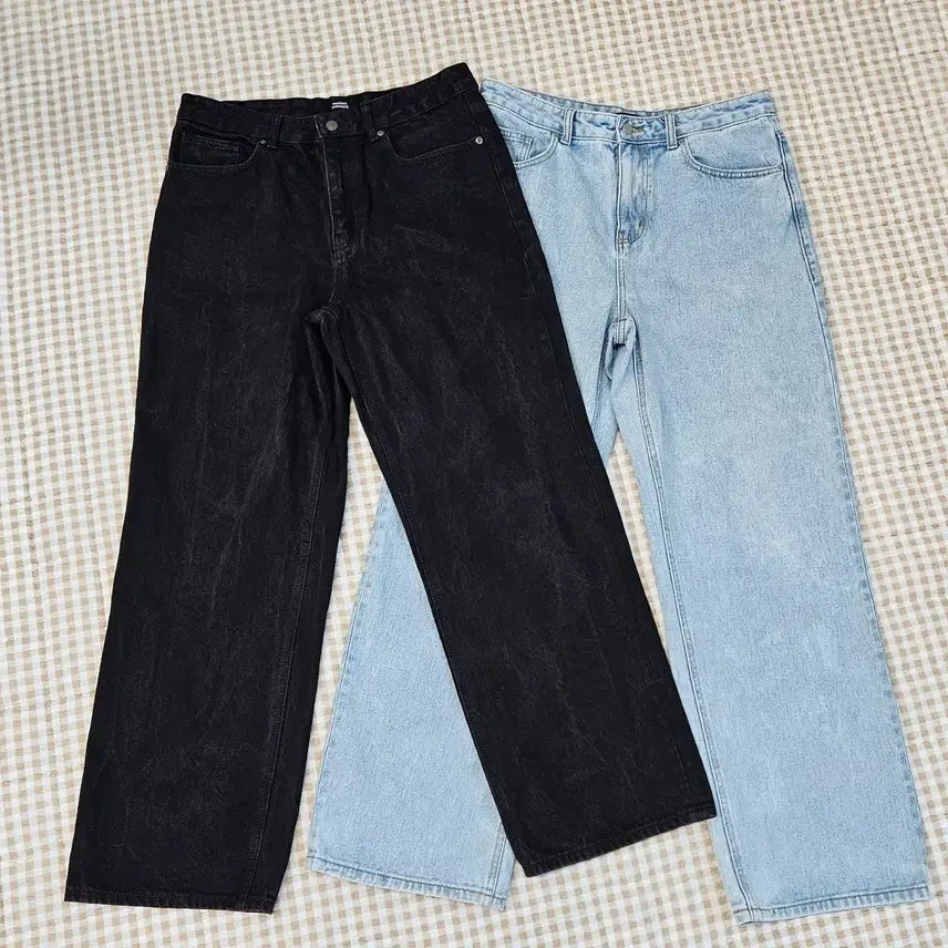 [BUNJANG] Musinsa Wide Denim Jeans (2 Pairs) / 무신사 와이드 데님 청바지 남자32 (2벌같이)
