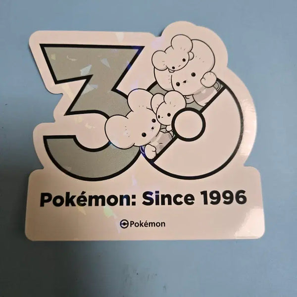 [BUNJANG] Pokemon 30th Anniversary Logo Sticker Family Set / 포켓몬 30주년 로고 스티커 파밀리쥐 4마리폼
