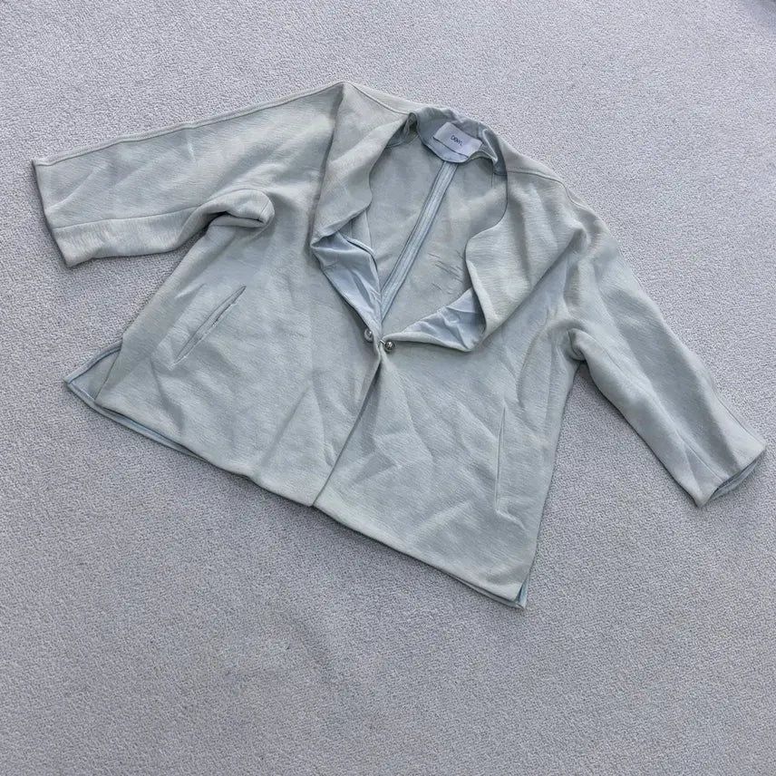 [BUNJANG] DUEL Light Green Open Blouse / 85-94-160 듀엘 연그린 오픈 블라우스 0601E2