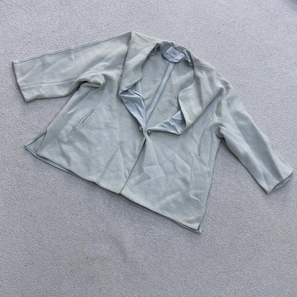 [BUNJANG] DUEL Light Green Open Blouse / 85-94-160 듀엘 연그린 오픈 블라우스 0601E2