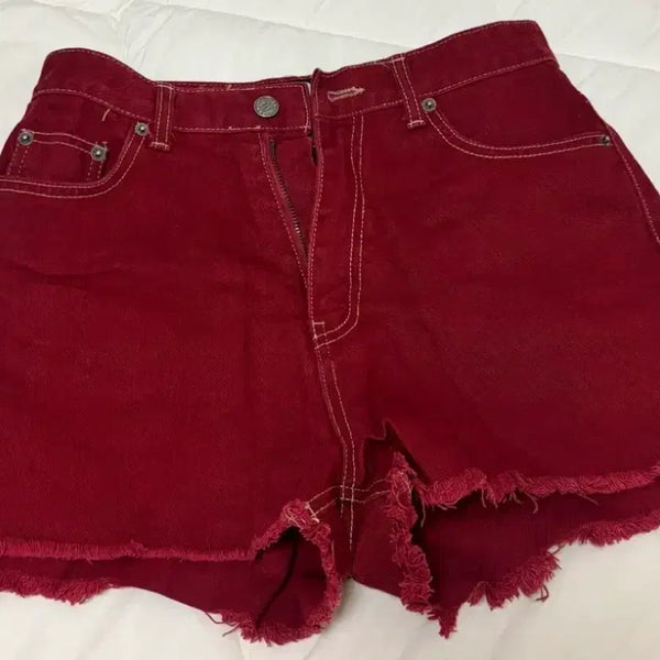 [BUNJANG] Mischief Red Shorts / 미스치프 레드 빨강 반바지 숏팬츠