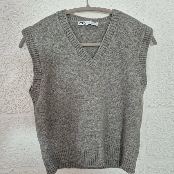 [BUNJANG] Zara Knit Vest Gray / 자라 니트 조끼 그레이