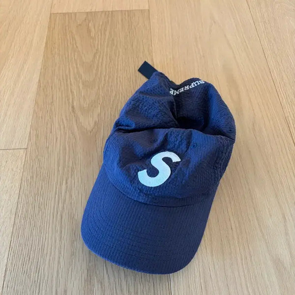 [BUNJANG] Supreme Seersucker Ball Cap Navy / 슈프림 시어서커 볼캡 네이비