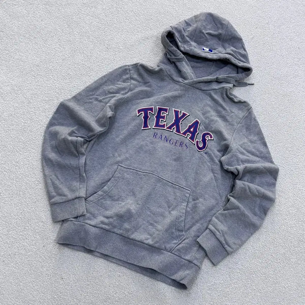 [BUNJANG] MLB Texas Rangers Logo Hoodie T-Shirt / 95 MLB 텍사스 레인저스 로고 후드 티셔츠 0601E2