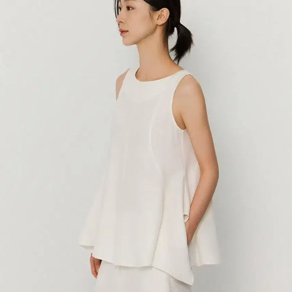 [BUNJANG] Small Wrinkled Sleeveless Blouse / 녹섭 링클 슬리브리스 블라우스