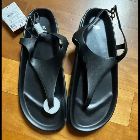 [BUNJANG] ZARA Strap Flip-Flops Black 250 / 자라 스트랩 쪼리 블랙 250
