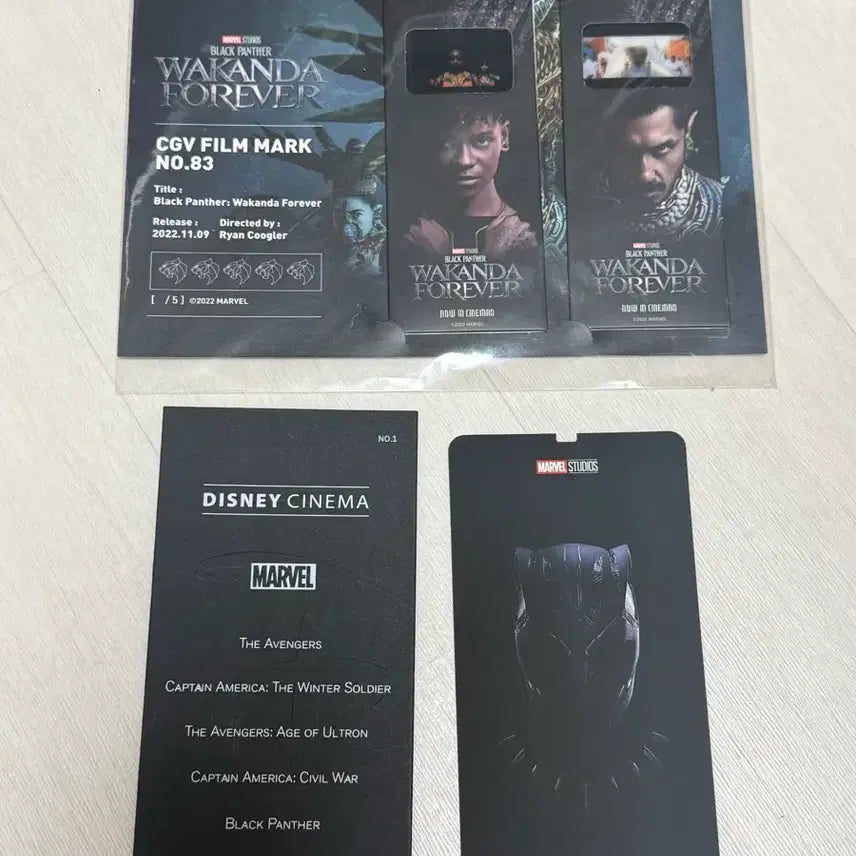 [BUNJANG] Black Panther Film Mark & Disney Cinema Original Ticket OT / 블랙팬서 필름마크 & 디즈니 시네마 블랙팬서 디자인 오리지널 티켓 오티