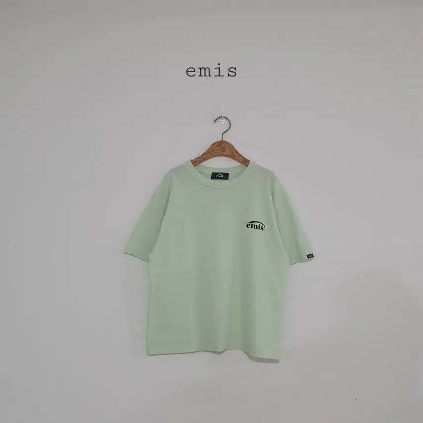 [BUNJANG] Emis Logo Short Sleeve T-Shirt Pastel Green / No.26080202 emis 로고 반팔 티셔츠 파스텔컬러