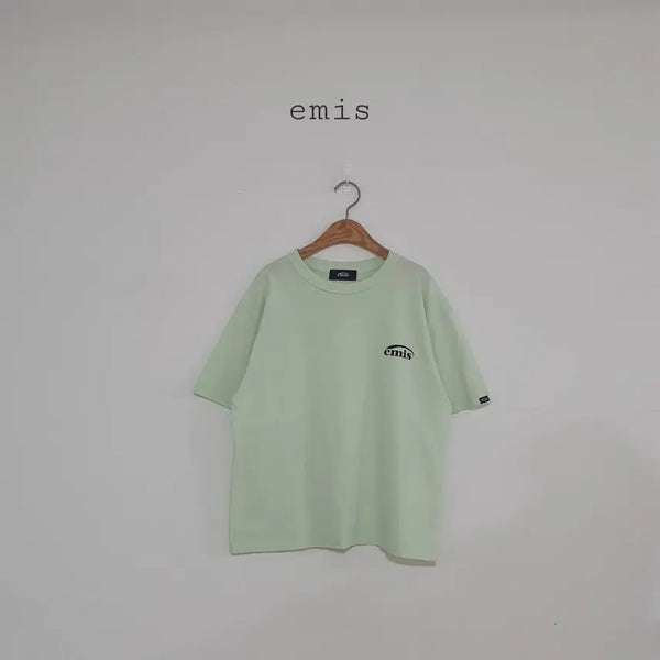 [BUNJANG] Emis Logo Short Sleeve T-Shirt Pastel Green / No.26080202 emis 로고 반팔 티셔츠 파스텔컬러