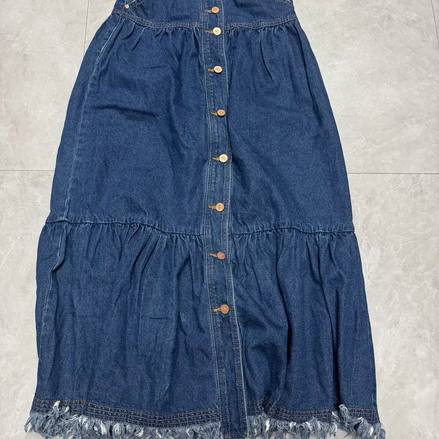 [BUNJANG] LUCKY CHOUETTE Denim Long Skirt / 36 (26) 럭키슈에뜨 LUCKY CHOUETTE 데님 롱 스커트
