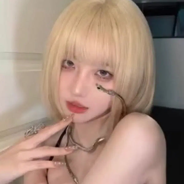 [BUNJANG] Short Bob Wig Blonde / 단발 가발