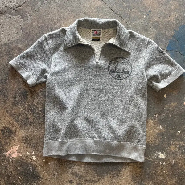 [BUNJANG] Pherrow's 15th Anniversary Half-Zip Short Sleeve Sweatshirt / 일본 페로우즈 15주년 기념 하프 집업 숏 슬리브 스웻셔츠