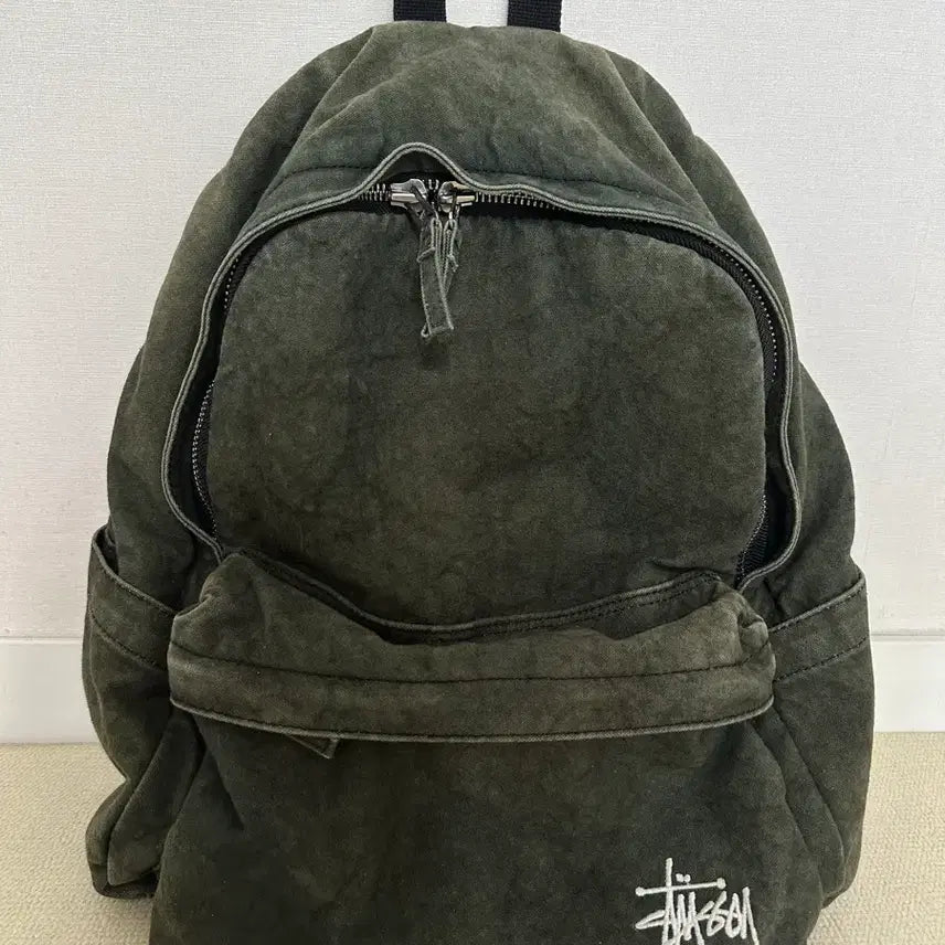[BUNJANG] Stussy Washed Black Canvas Backpack / 스투시 캔버스 백팩 워시드 블랙