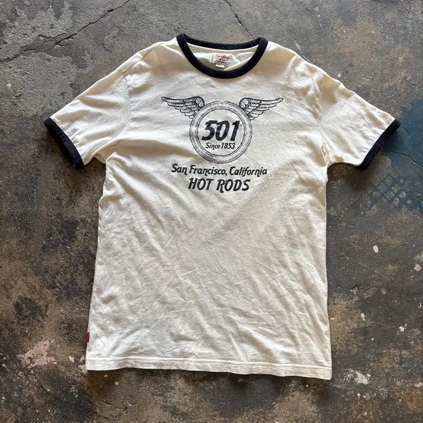 [BUNJANG] Old Levi's 501 Hot Rods Ringer T-Shirt / 올드 리바이스 501 핫로드 링거 티셔츠