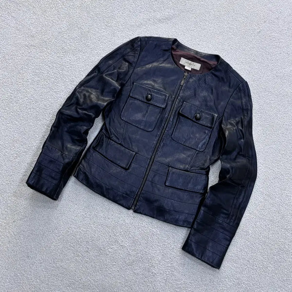 [BUNJANG] Annarita Women's Genuine Leather Jacket / 84-90-160 안나리타 여성 양가죽 레더 자켓 0601E2