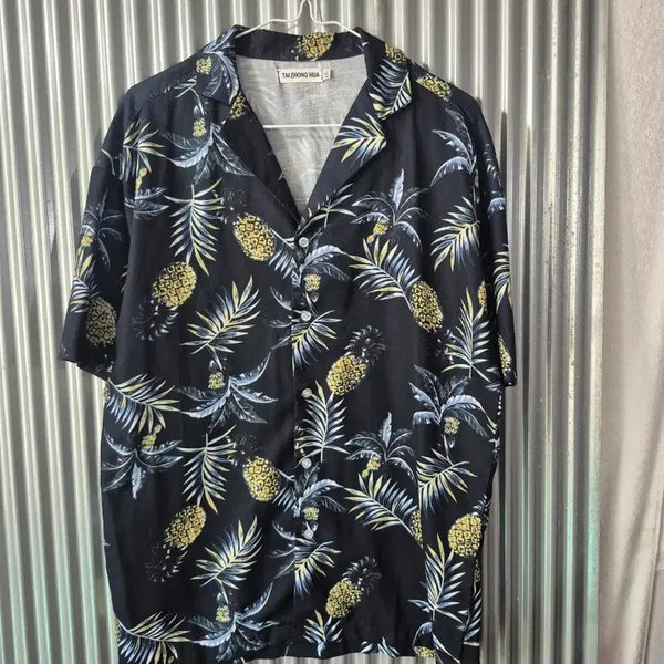 [BUNJANG] XXL Taizhonghua Men's Pineapple Pattern Short Sleeve Shirt / XXL TAIZHONGHUA 남성 파인애플 패턴 반팔 셔츠