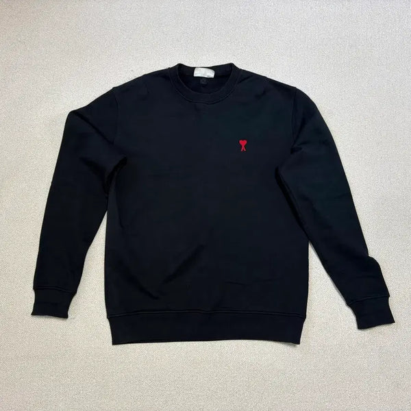 [BUNJANG] AMI Small Heart Logo Sweatshirt Black / 아미 스몰하트 로고 맨투맨 블랙