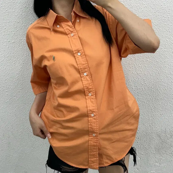[BUNJANG] Polo Ralph Lauren Oxford Orange Shirt / 폴로 랄프로렌 옥스포드 오렌지 셔츠 90
