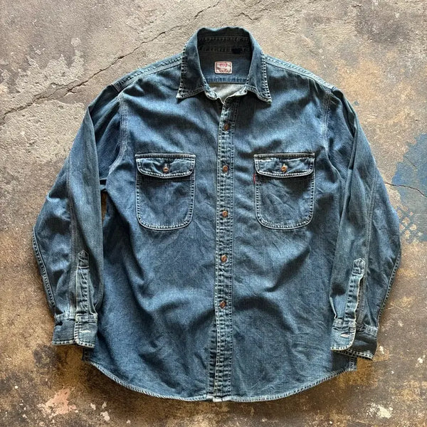 [BUNJANG] Vintage 90s Levi's Denim Work Shirt / 90년대 빈티지 리바이스 데님 워크 셔츠