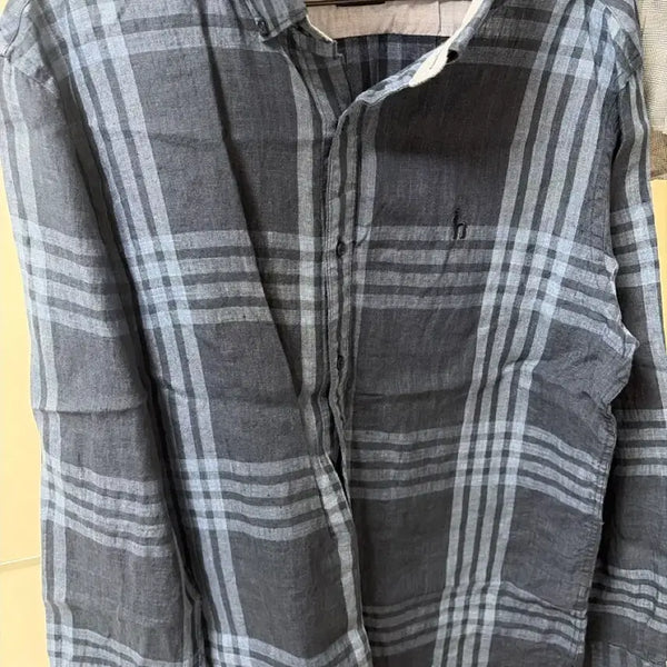 [BUNJANG] Hazzys Blue Check Shirt Size 110 / 헤지스 블루 체크 남방 110