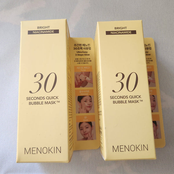 [BUNJANG] Menokin 30-Second Quick Bubble Mask Bright White Pack (30ml x 2) / 1+1 메노킨 30초 퀵 버블 마스크 브라이트 미백 30ml