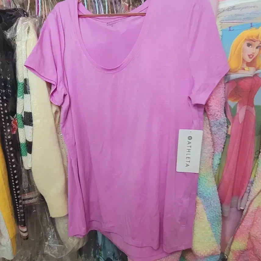 [BUNJANG] Esletah Short Sleeve T-Shirt Lavender / 에슬레타 반팔 티셔츠 라벤더 수입