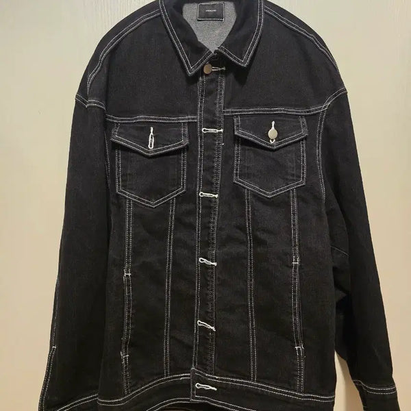 [BUNJANG] Black Denim Jacket / 흑청 데님 블랙 검정 자켓 재킷