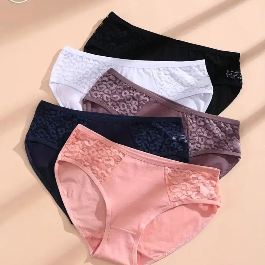 [BUNJANG] Women's 5-Piece Lace Hipster Panty Set (Size 77) / 여성 5종 팬티 세트 레이스 힙스터,77사이즈