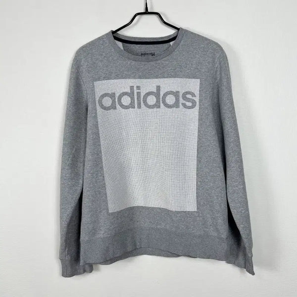 [BUNJANG] Adidas Men's Fleece Sweatshirt Long Sleeve Grey M 95 / 아디다스/기모 맨투맨 긴팔 티 남M 95/라덴