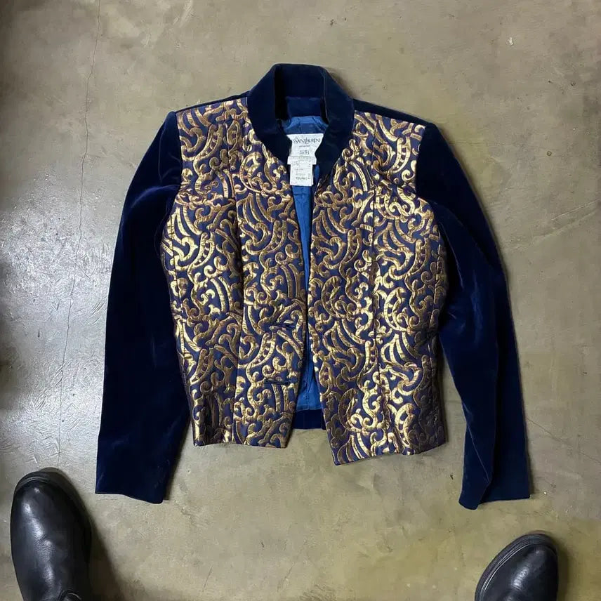 [BUNJANG] 1990s Yves Saint Laurent Velvet Gold Brocade Archive Jacket / 1990s Yves Saint Laurent VariationVelvet