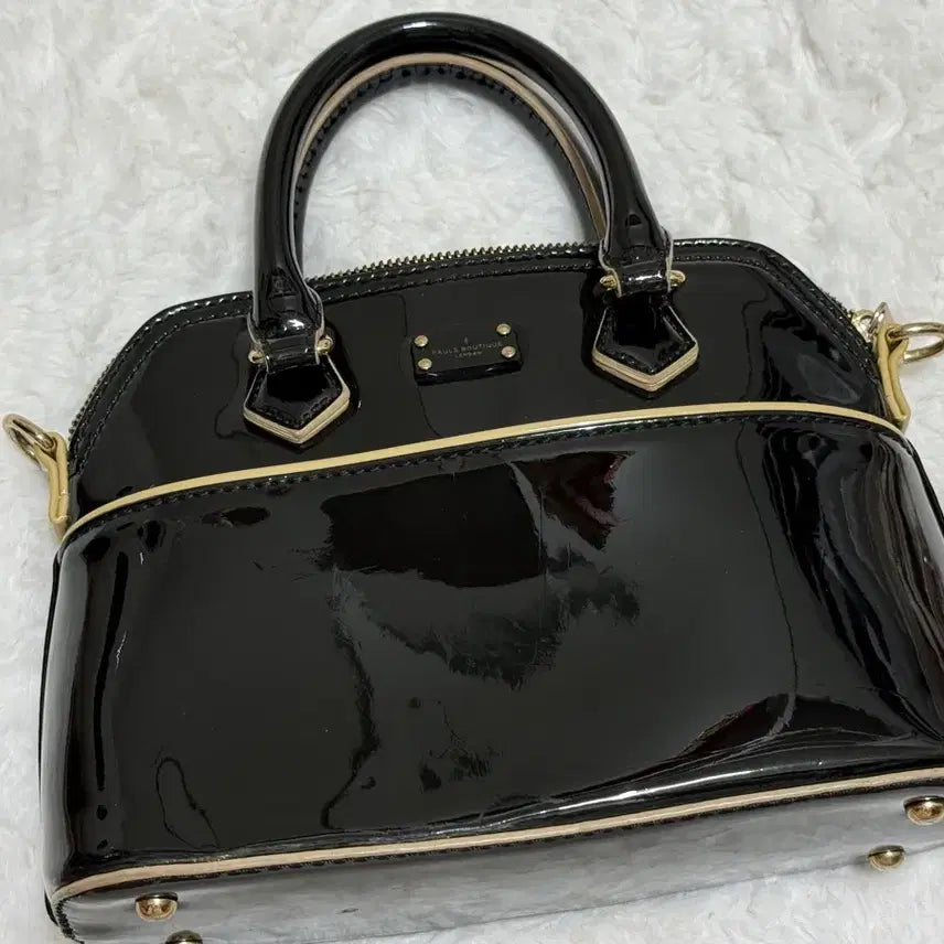 [BUNJANG] FOSSBUCKLING Black Enamel Dome Tote Bag / 폴스부띠끄 토트백