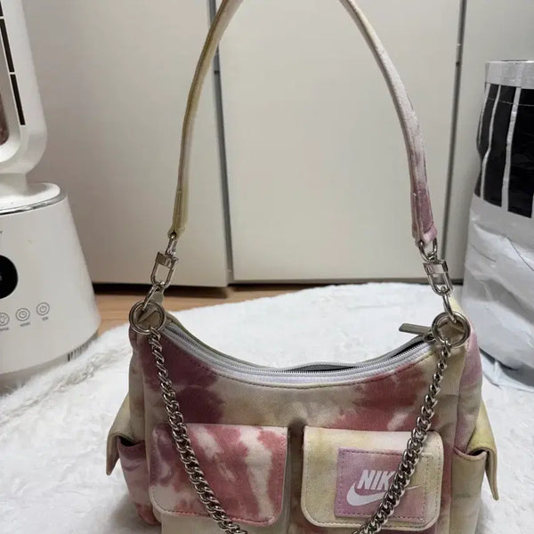 [BUNJANG] Upcycled Shoulder Bag with Chain Strap / 업사이클링가방