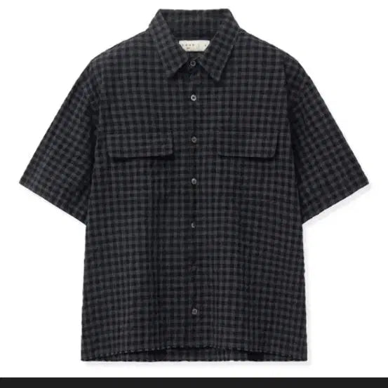 [BUNJANG] Known Tartan Check Crop Shirt Sand Black Size 2 / 노운 타탄체크 크롭셔츠 2사이즈 샌드블랙