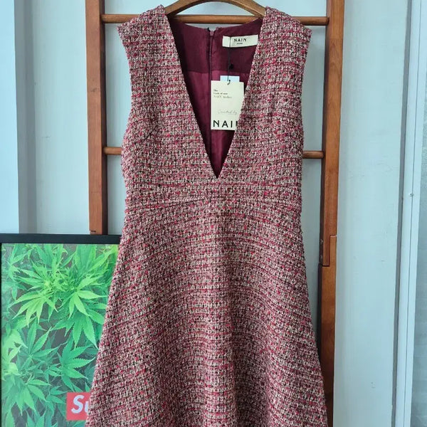 [BUNJANG] NAIN Tweed Bustier Dress Red / (새상품)NAIN 트위드 원피스 뷔스티에 레드