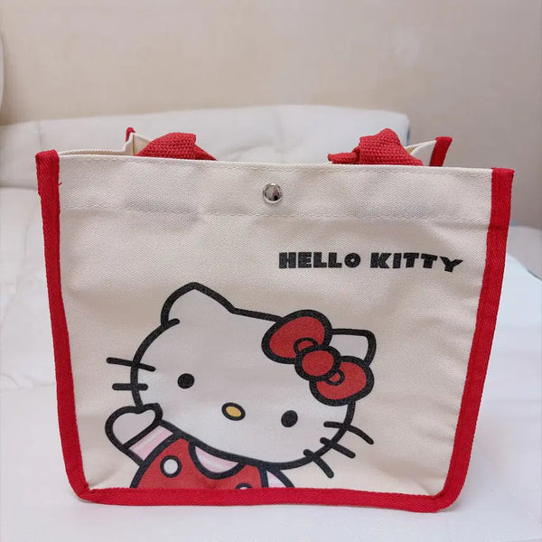 [BUNJANG] Hello Kitty Face Red Canvas Eco Bag Tote Bag / 헬로키티 페이스 레드 캔버스 에코백 토트백 새상품