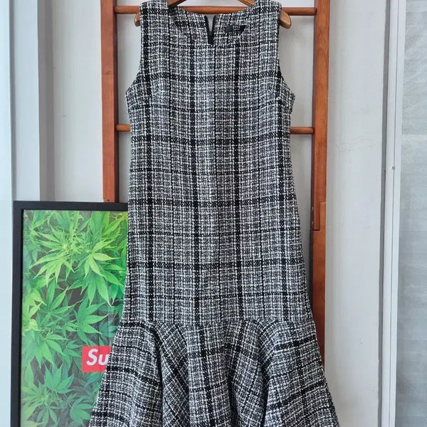 [BUNJANG] TTYF Tweed Check Flare Long Dress / (새상품)TTYF 트위드 체크 플레어 원피스