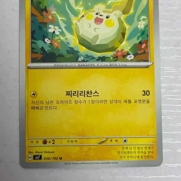 [BUNJANG] Pokemon Togedemaru Card 036 / [귀여운 포켓몬카드] 토게데마루 036