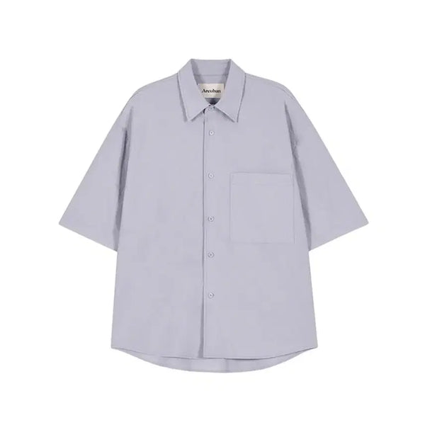 [BUNJANG] Arban Short Sleeve Shirt - Lavender, M / 아르반 반팔 셔츠 연보라 m