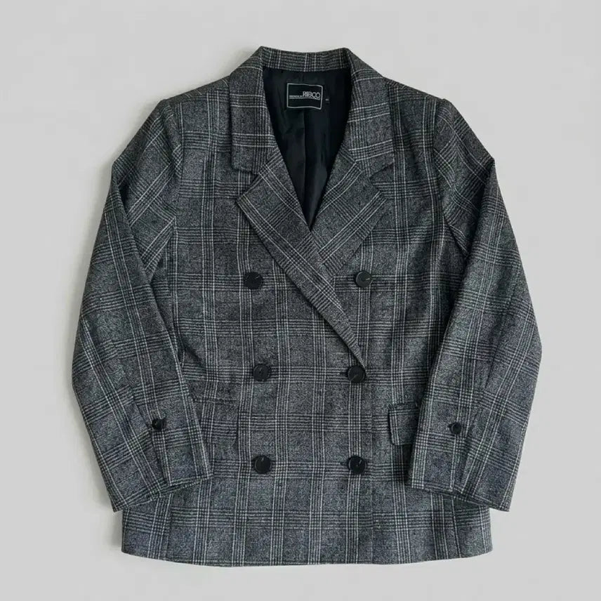 [BUNJANG] Women's Grey Glen Check Double-Button Blazer Jacket (M) / 여성 그레이 블레이저 자켓 M
