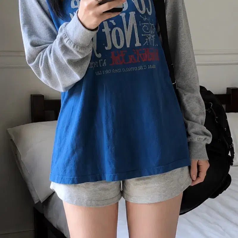 [BUNJANG] Blue Raglan Lightweight Sweatshirt / 블루 나그랑 얇은 맨투맨