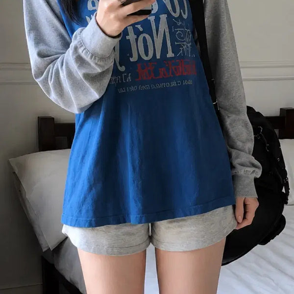 [BUNJANG] Blue Raglan Lightweight Sweatshirt / 블루 나그랑 얇은 맨투맨