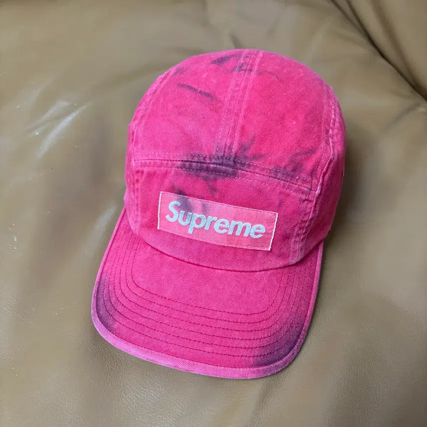 [BUNJANG] Supreme Washed Chino Twill Camp Cap Red Pink / 슈프림 캠프캡 모자 박스로고 오버다이드 레드 핑크