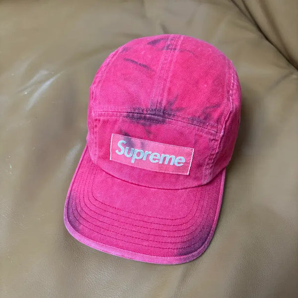 [BUNJANG] Supreme Washed Chino Twill Camp Cap Red Pink / 슈프림 캠프캡 모자 박스로고 오버다이드 레드 핑크