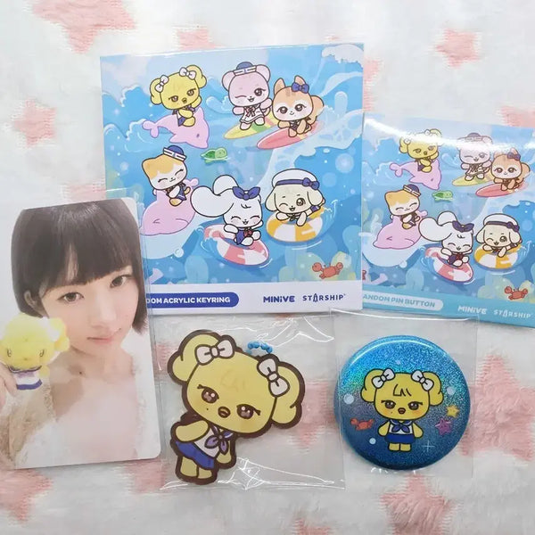 [BUNJANG] MINIVE POPUP RAY Photocard, Acrylic Keyring, and Pin Button Bundle Set / 미니브팝업 레이포카&아크릴키링&핀버튼(일괄)