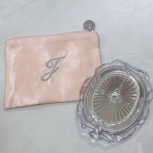 [BUNJANG] JILLSTUART Vanity Pouch & Compact Mirror Set Pink / 질바이질스튜어트 뷰티 파우치 & 컴팩트 미러 세트 핑크 거울 양산형 스나계