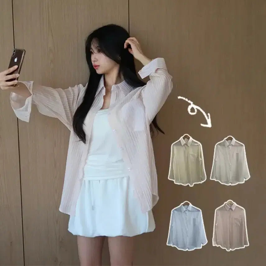 [BUNJANG] Pink Summer Blouse Shirt / 핑크 여름셔츠 블라우스 남방